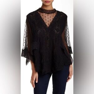 Free People | Whimsical “Hard Candy” Lace Blouse, Black